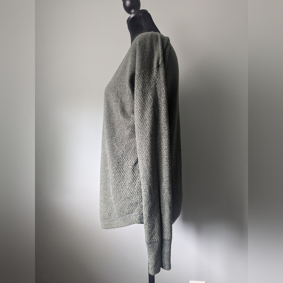 Sweet Romeo Olive Green Woven Long Sleeve Crew Neck Blouse - Picture 7 of 10